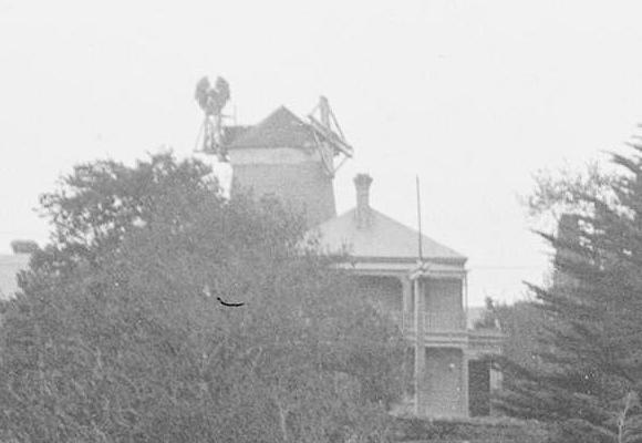 Partington's mill when disused (cropped from a view of the early Grafton Bridge construction)